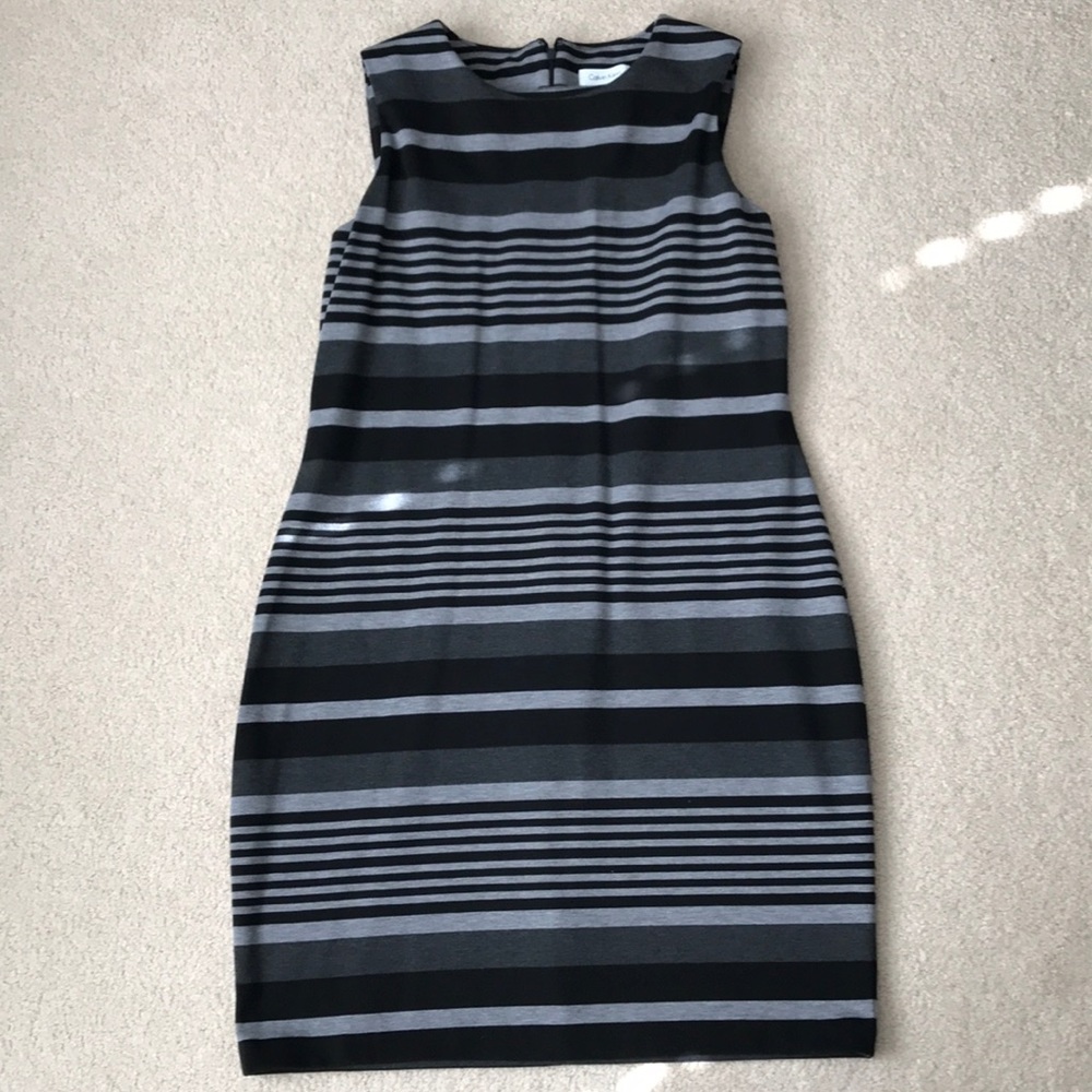 Black and grey sleeveless dress